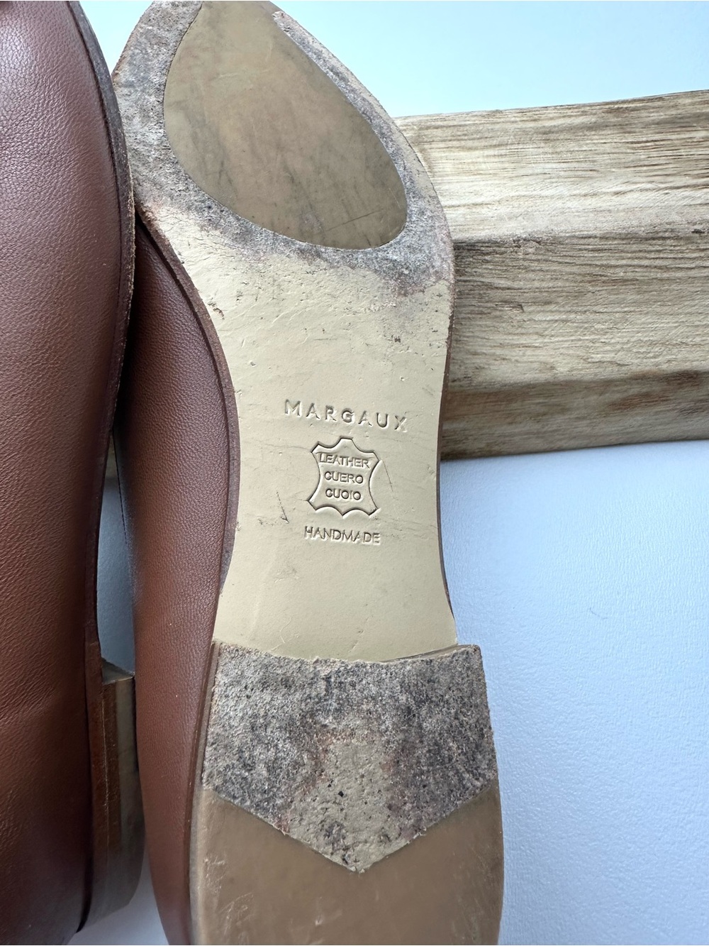 Margaux Cognac Leather Pointed-Toe Ballet Flats with Bow Salamanca - Picture 5 of 9